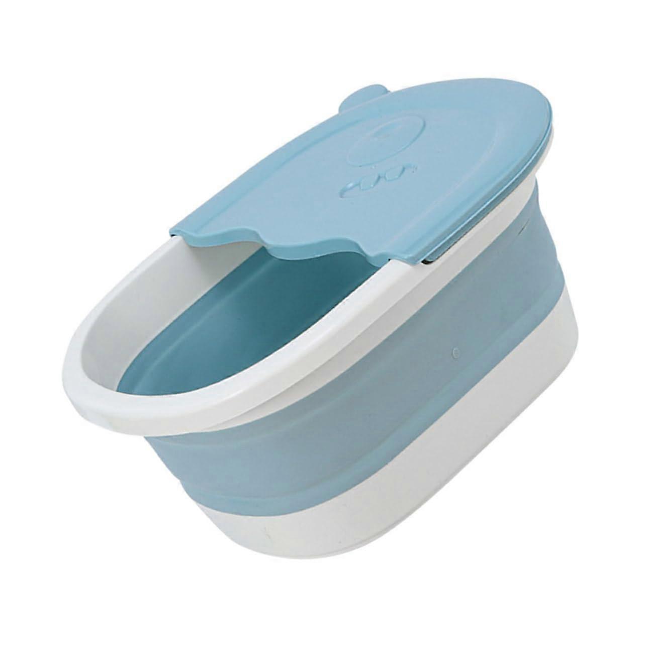 Foldable Foot Bath for Boys and Girls, Blue Color, with Massage Function, Space-Saving, Easy to Clean, Promotes Circulation and Relaxation
