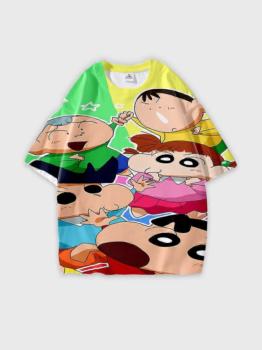 T-shirt round neck Cartoon Pattern loose short sleeve B2004