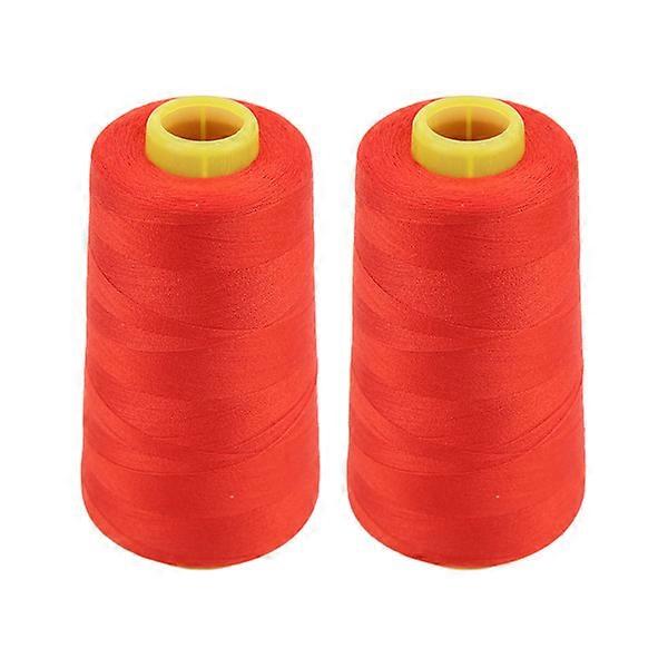 2PCS Serger thread High strength Durable Polyester Red Sewing thread for Daily Quilting Splicing
