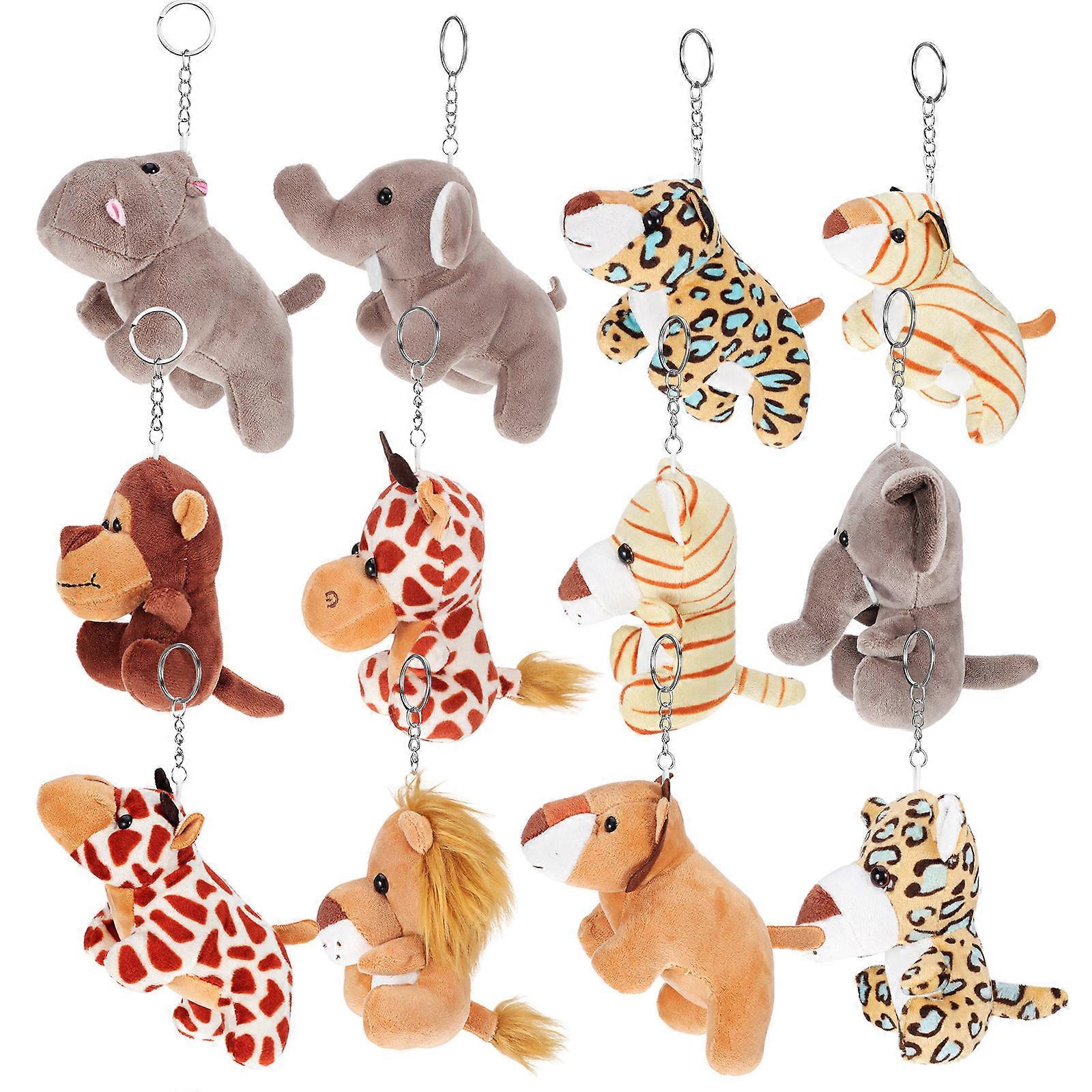 Small Stuffed Animals Bulk Mini Plush Animal Keychain Zipper Pull For Children 24Pcs