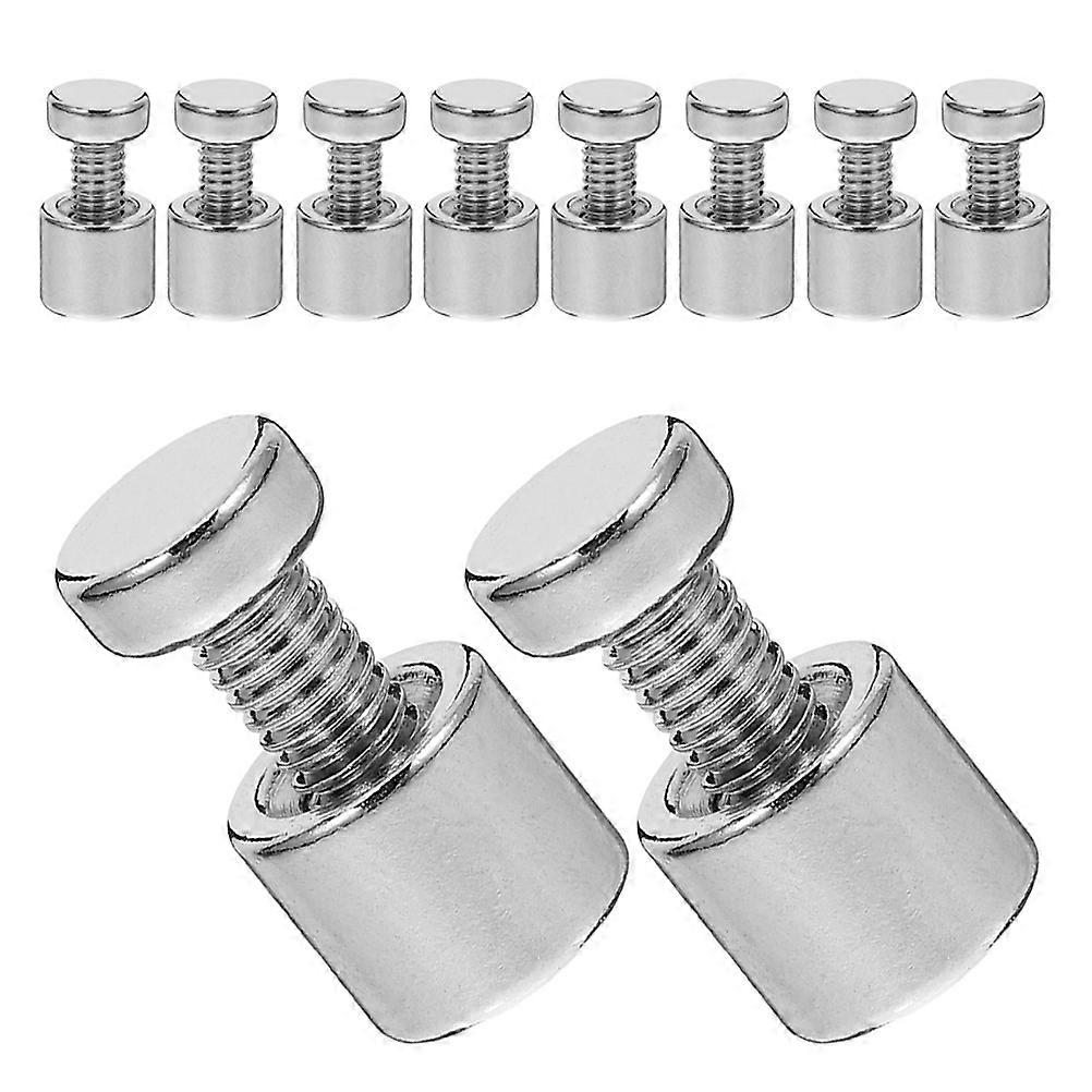 Sign Holders Screw Nickel Electroplating Wall Signs Office Display Silver 12Sets