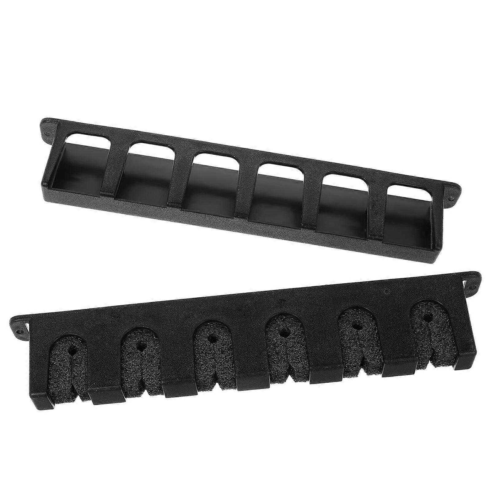 Secure Hold Fishing Rod Holder Wall Mounted Spacesaving Solution For Fishermen Versatile Storage Black Color 2Pcs