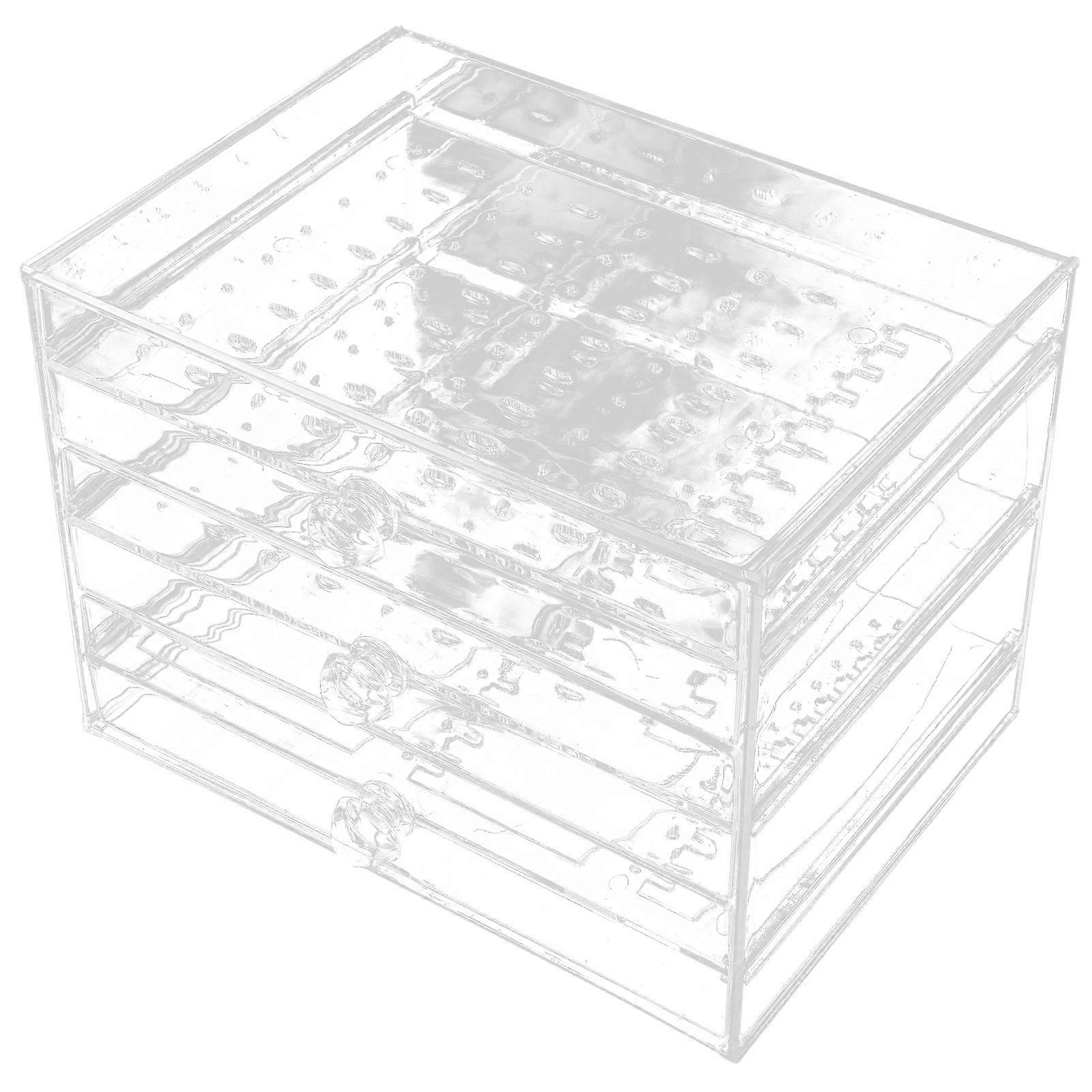 Portable Transparent Plastic Earrings Storage Box with Drawers for Organized Display and Home Use