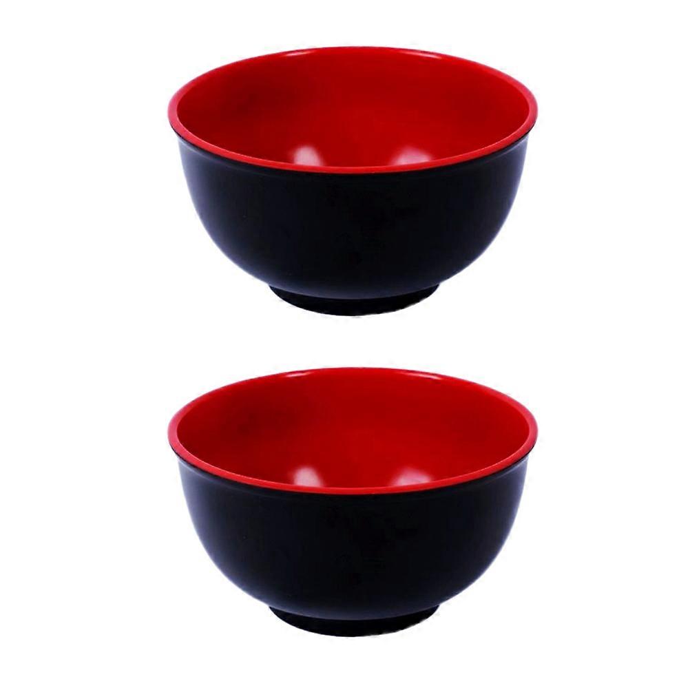 Imitation Porcelain Soup Bowl Healthy Unbreakable Black Red Double Color 1050ML 19x9cm