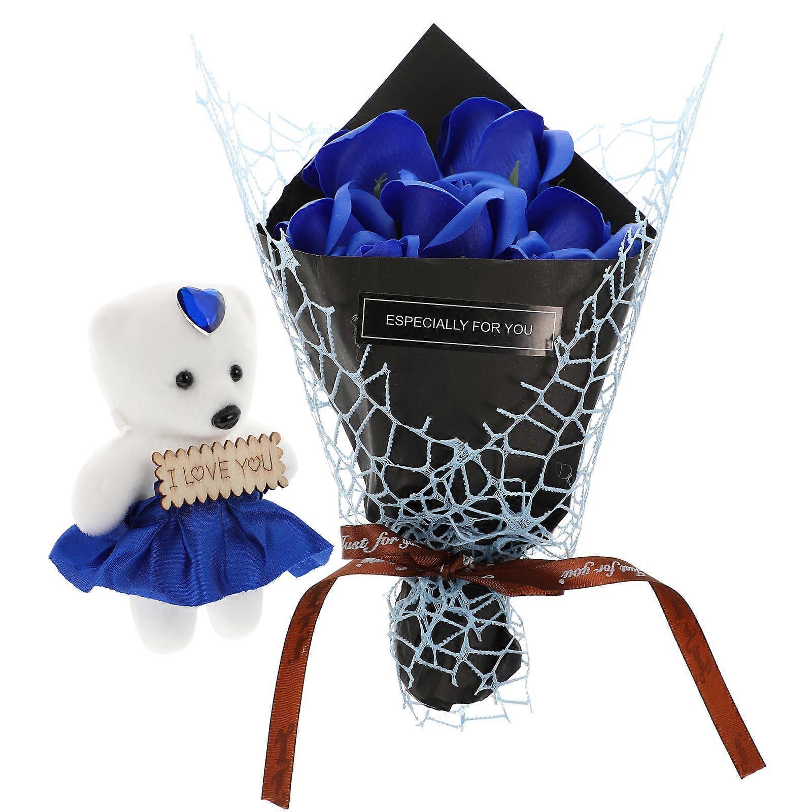 Soap Flower Bouquet With Transparent Gift Box Ideal For Mother's Day Thanksgiving Graduations 1 Set
