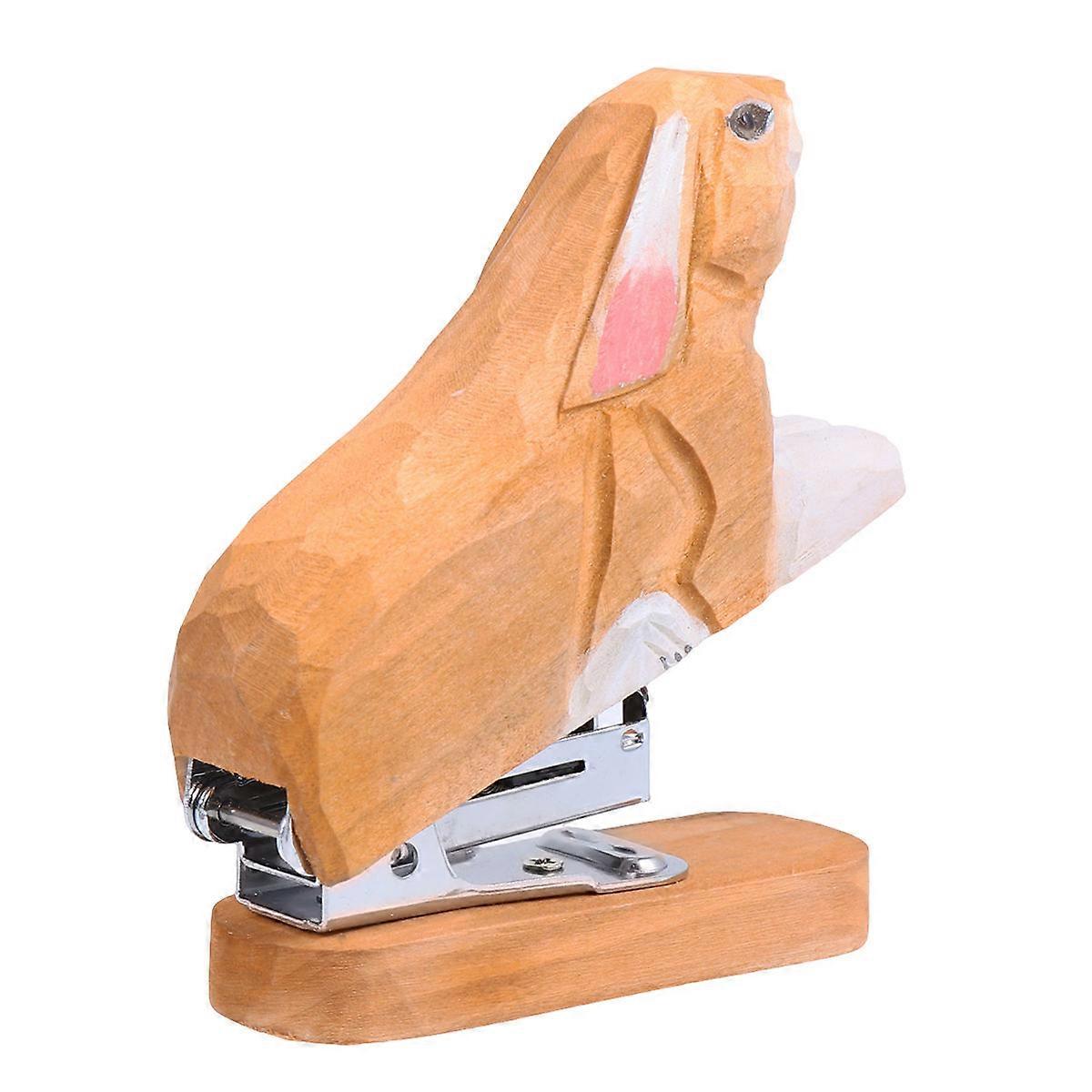 Creative Design Tiny Stapler Wooden and Plastic for School and Home Use 1Pcs