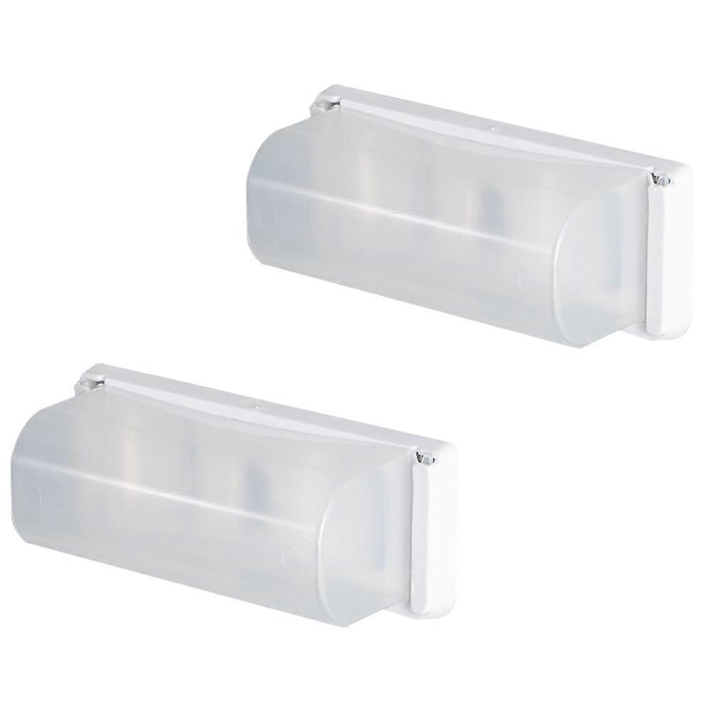 Wall Mountable Waste Bag Holder Made of Plastic for Home Use White 2 Pieces