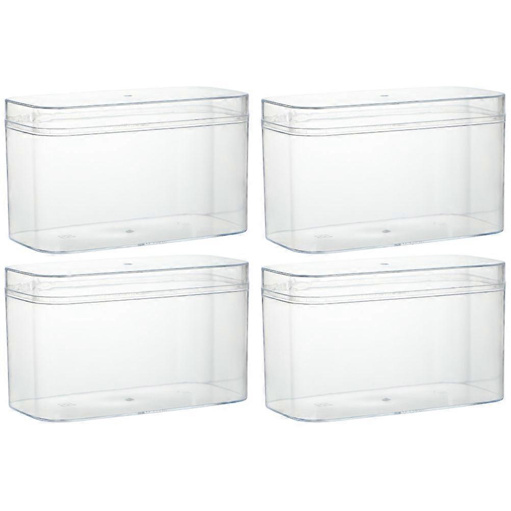 Portable 4Pcs Biscuits Storage Containers Stylish White Plastic Boxes For General Users And Special Occasions