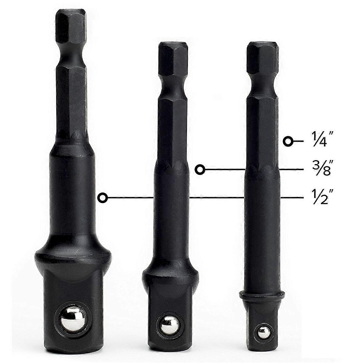 6x Impact Grade Socket Adapter/Extension Set | Turns Power Drill Into High Speed Nut Driver