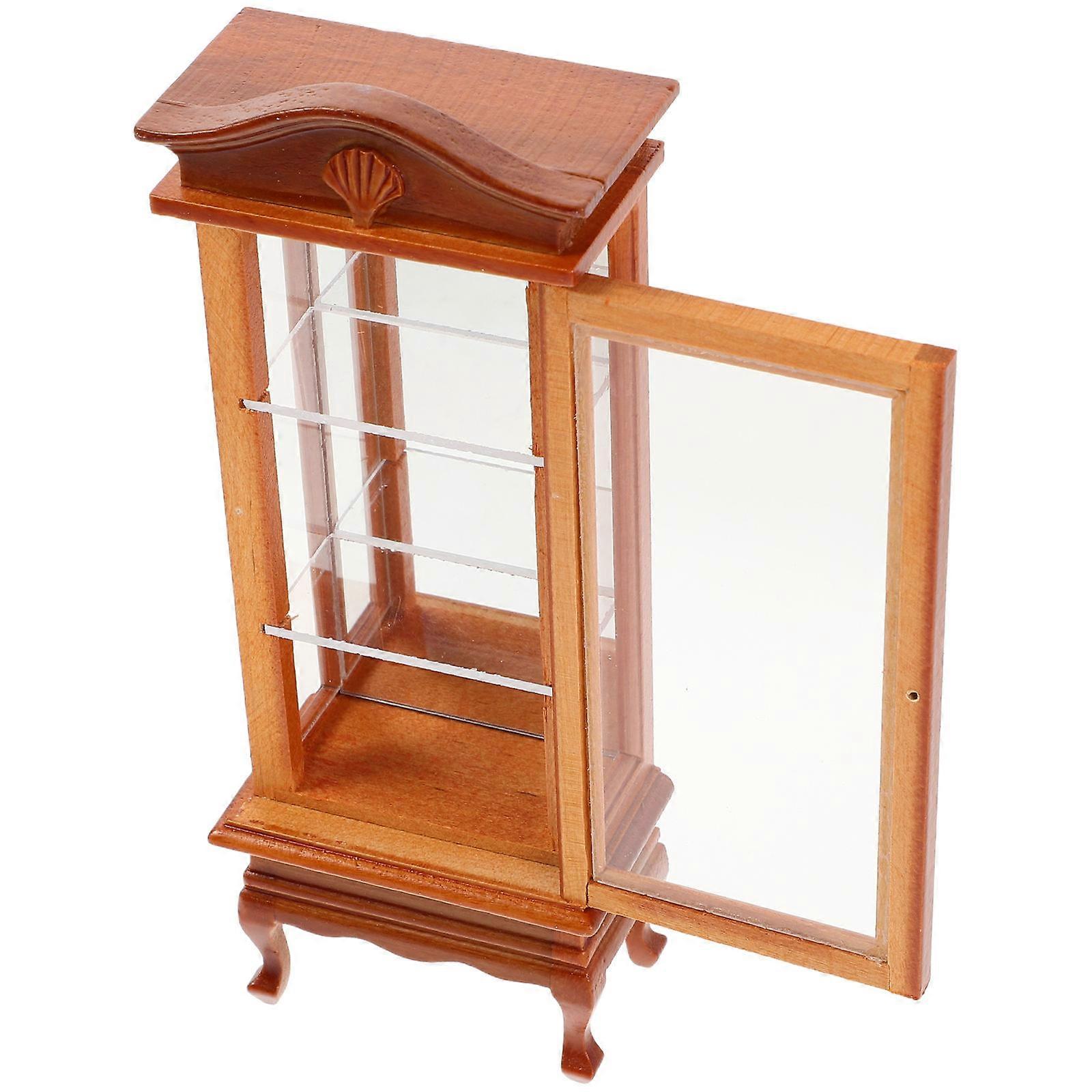 Intricate Miniature House Model, Solid Wood Bookcase for Collectors