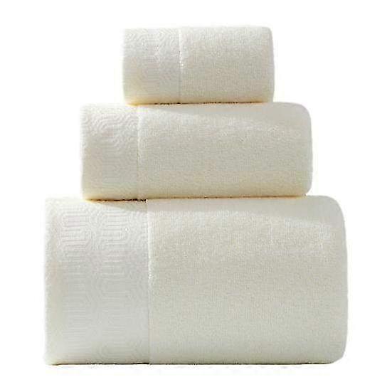 3-Piece Cotton Towel Set - Includes 1 Bath Towel and 2 Hand Towels in Different Sizes - Ultra-Soft and Absorbent Home Essentials
