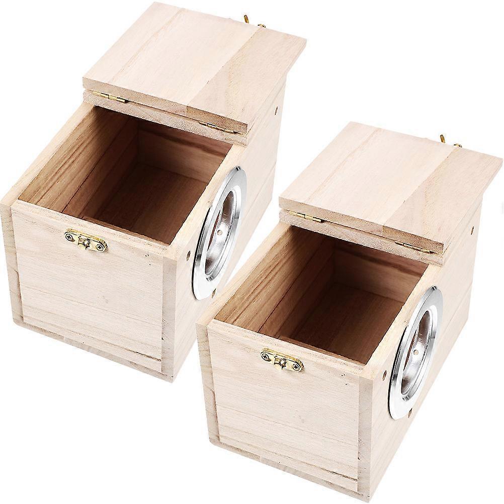 Wood Nest Box 2Pcs Nesting Box for Pet Enthusiasts in Outdoor Comfortable Shelter