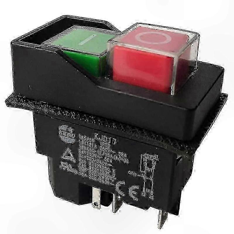 KJD17 220V 5 Pin Terminals Electromagnetic Pushbutton Switches for Garden Tools