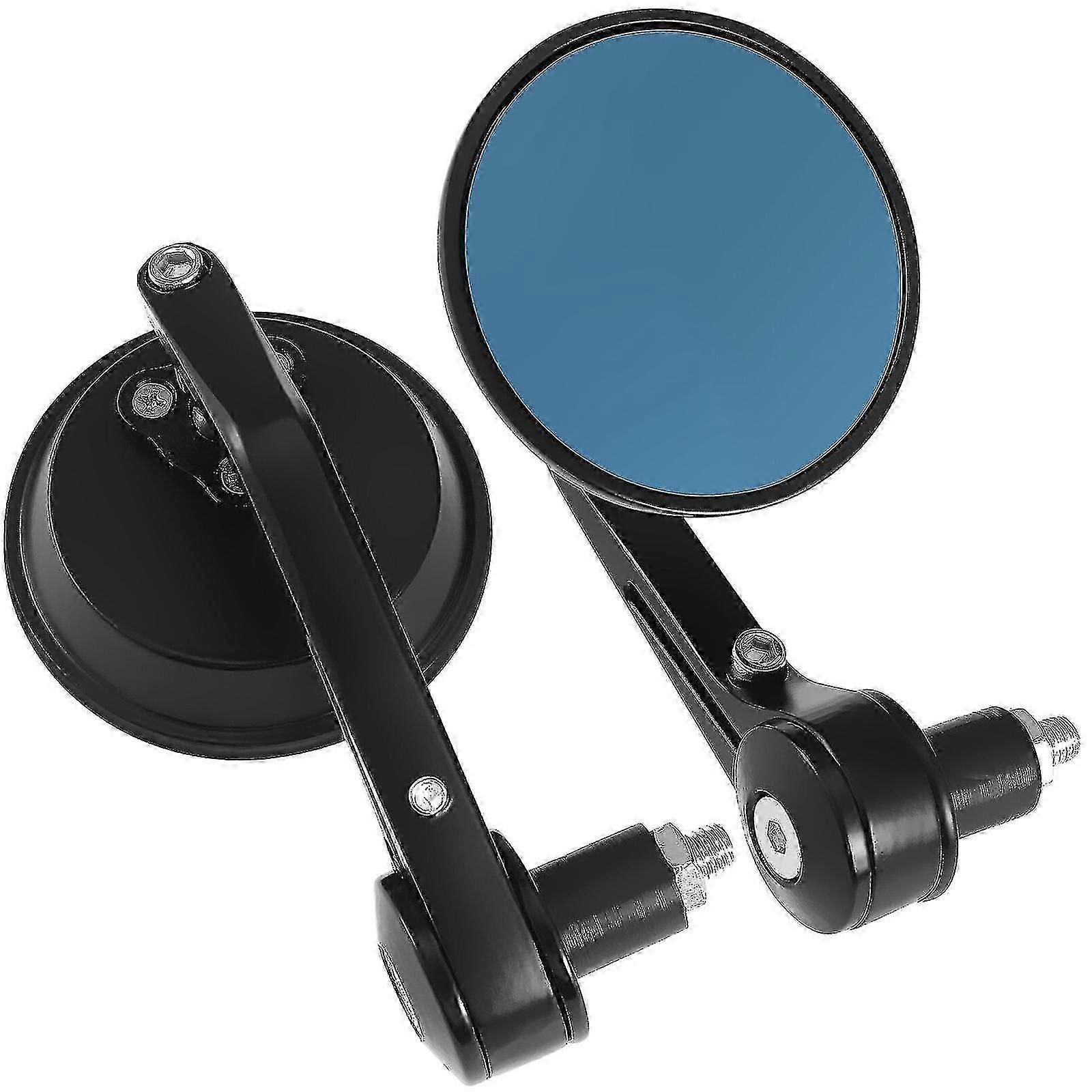 1 Pair Motorcycle Handlebar Mirrors Round Rearview Mirrors Bar End Mirrors Reflector