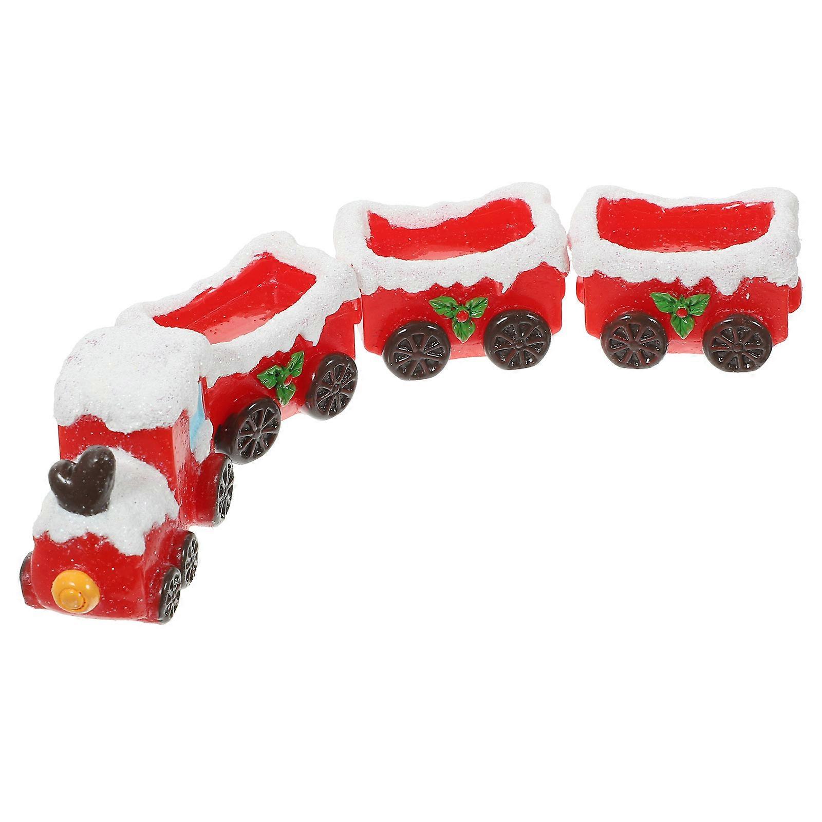 Miniature Christmas Train for Decor Made of Resin Red Color Adds Holiday Atmosphere to Home