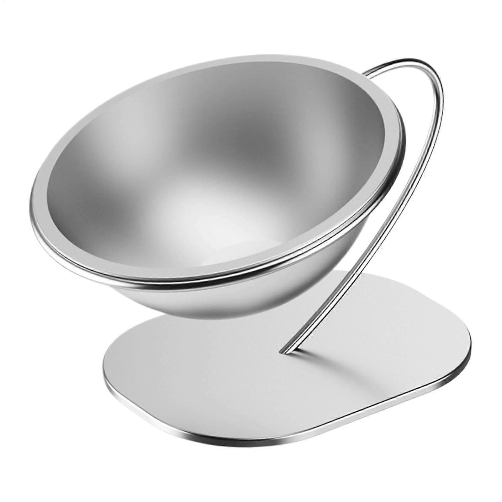 Elevated Cat Bowl, 15-Degree Tilted Cat Feeding Dish - PET Material, Large Size with Stable Base for Indoor Use