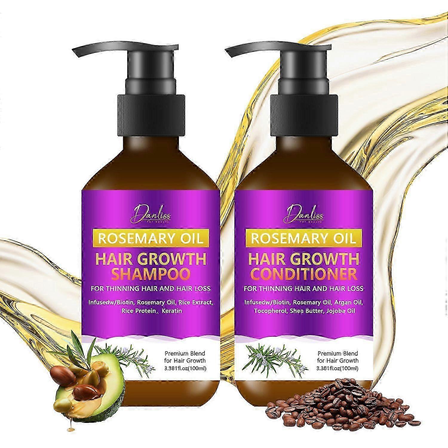 ローズマリー育毛美容液 - ビオチン、ケラチン、米抽出物 薄毛、乾燥、損傷した髪 - 女性のための再成長治療