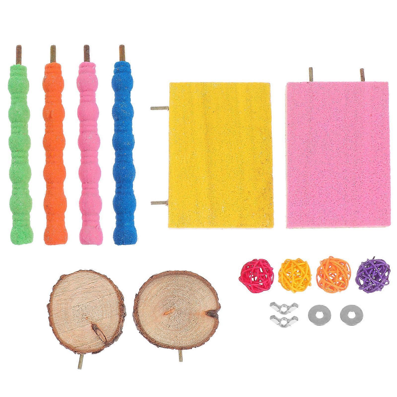 Bird Playstand Toy For Cockatiels Parakeets And Parrots Focusing On Chewing Satisfaction And Indoor Set