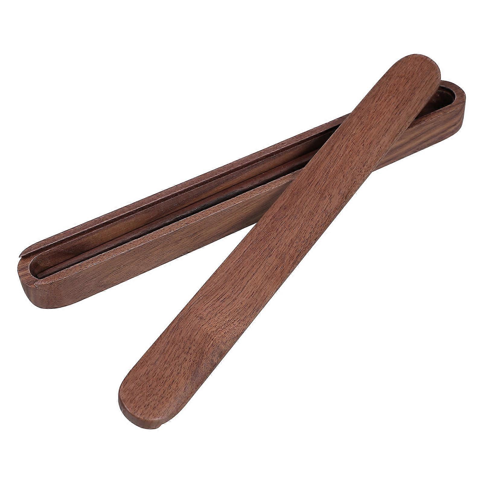 Portable Wooden Chopsticks Case for Travel and Kitchen Use Coffee Color Lightweight and 1 Set