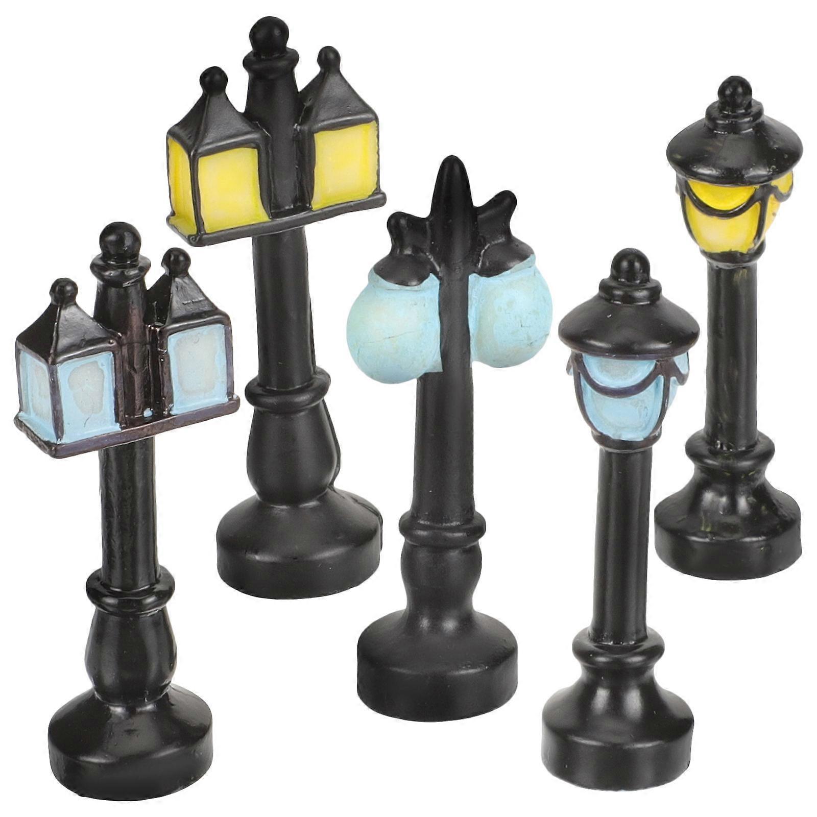 Miniature Micro Landscape Lamp with Blue and Yellow Light – Realistic Wall Lamp for Doll House Decoration and Table Display for Handicraft Enthusiasts