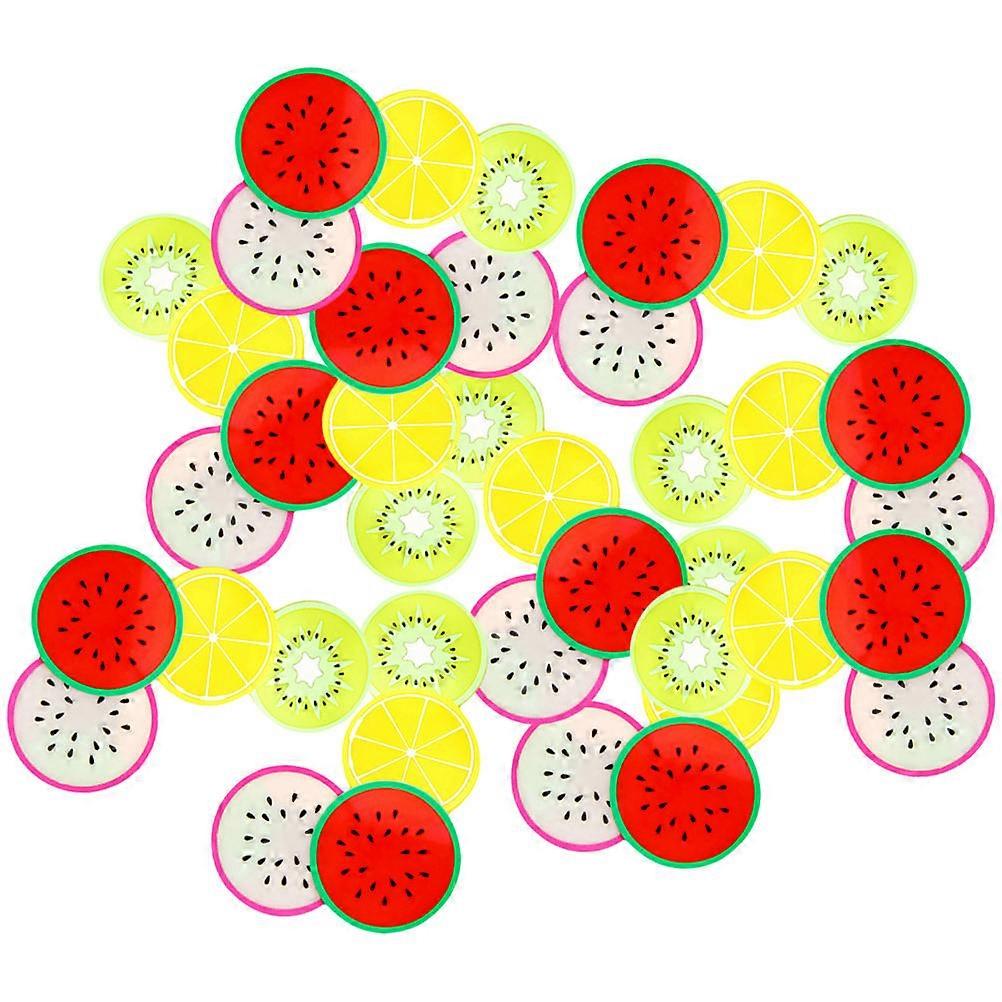 Fruit Shaped Coasters 40pcs Non Slip Insulated Drink Mats for Tea, Beverages, Parties, and Home Decor with Assorted Lemon