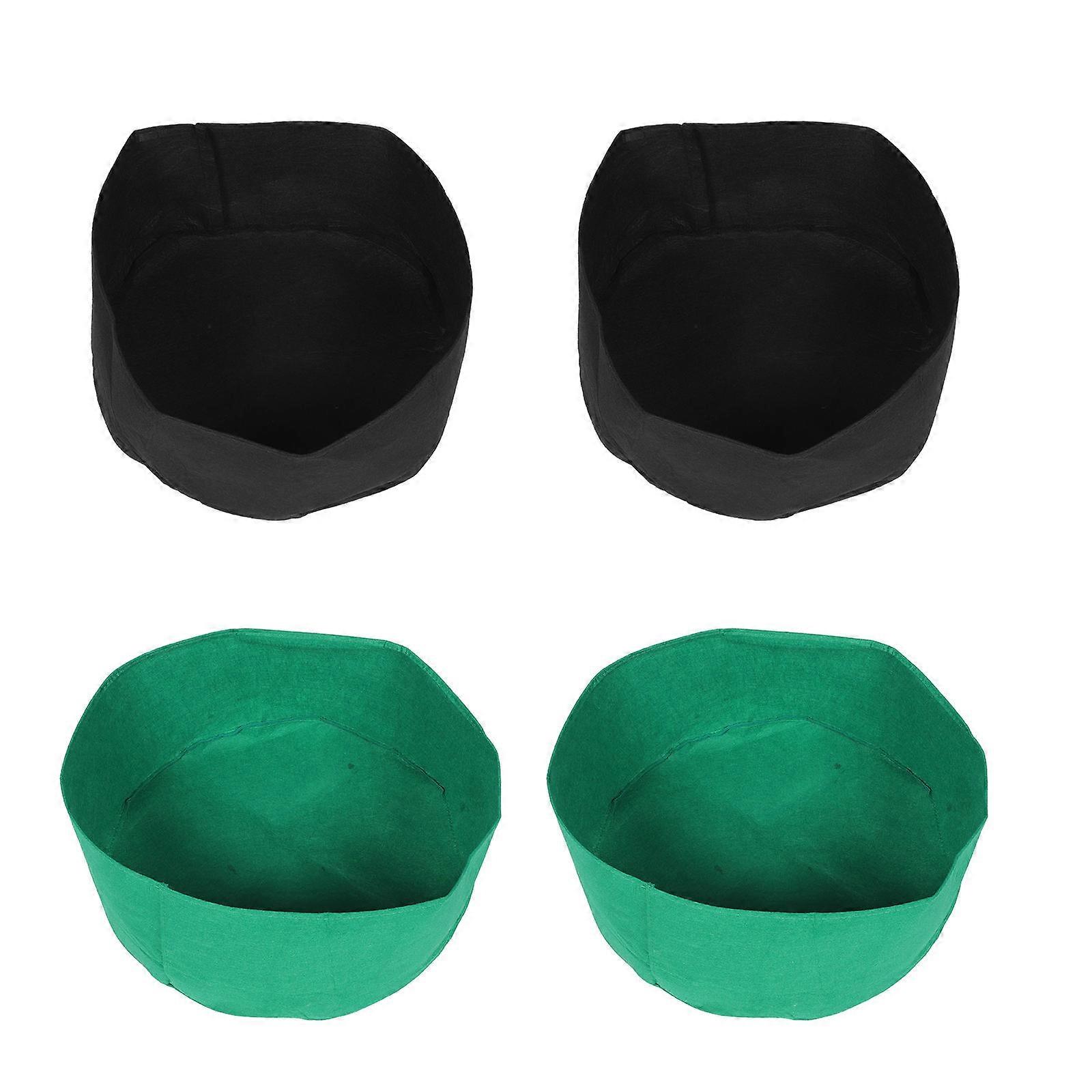 Breathable Felt Nursery Potted 4Pcs Round Planting Container For Vegetables And Flowers In Various Gardens And Balconies