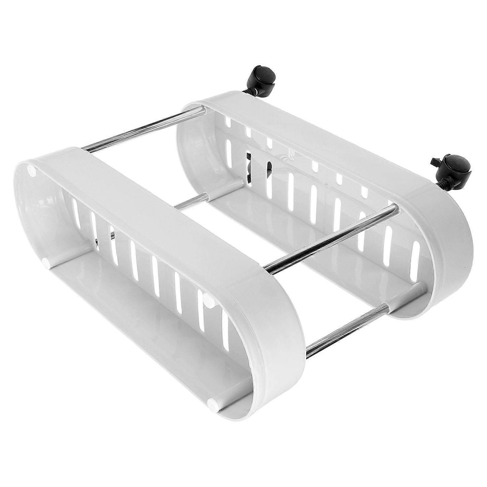 Grey Plastic Roller Storage Rack with Double Layer for Easy Organization and Mobility