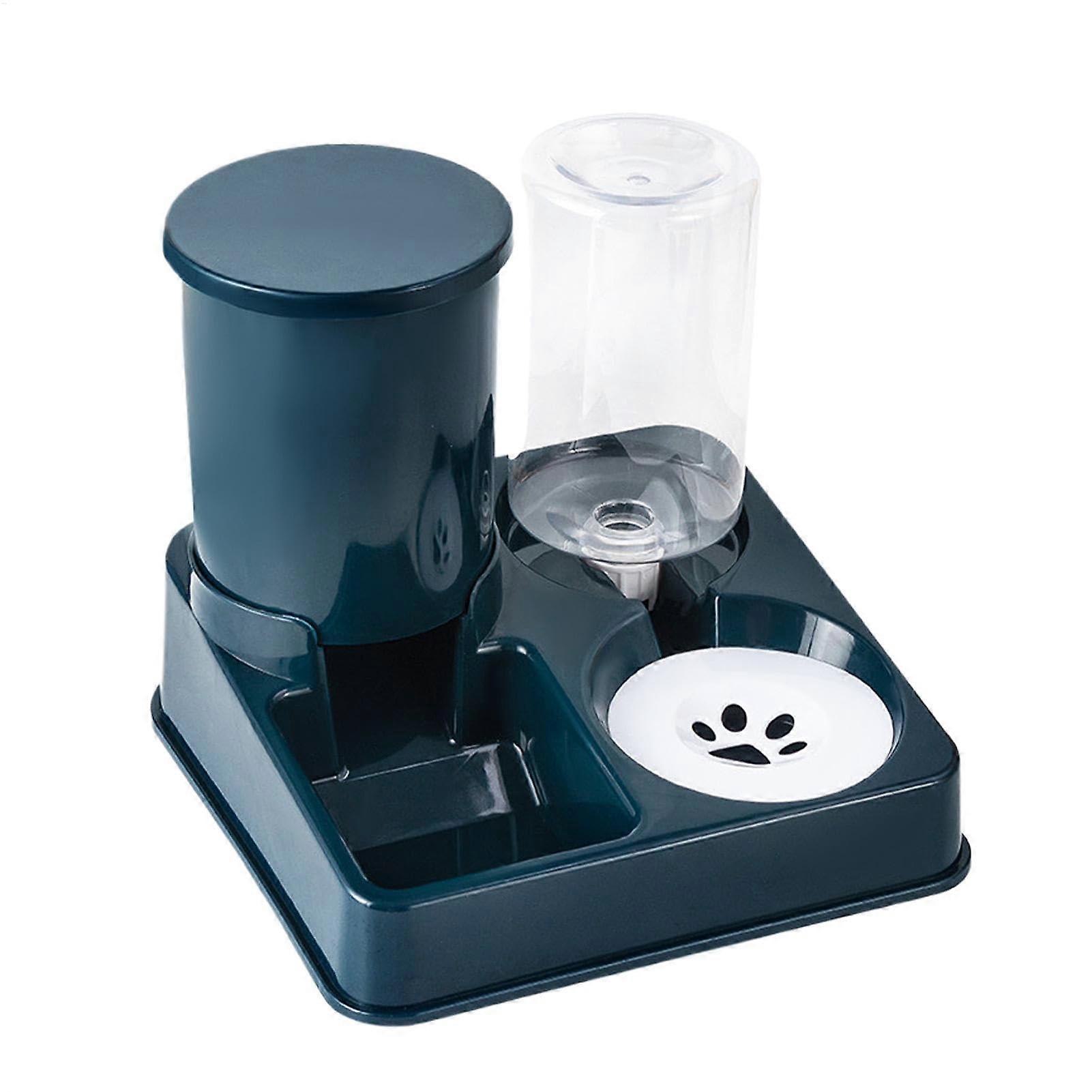 Slow Feeder Cat Bowl, Non-Slip 2-in-1 Food and Water Dispenser, Portable Automatic Pet Feeder for Cats