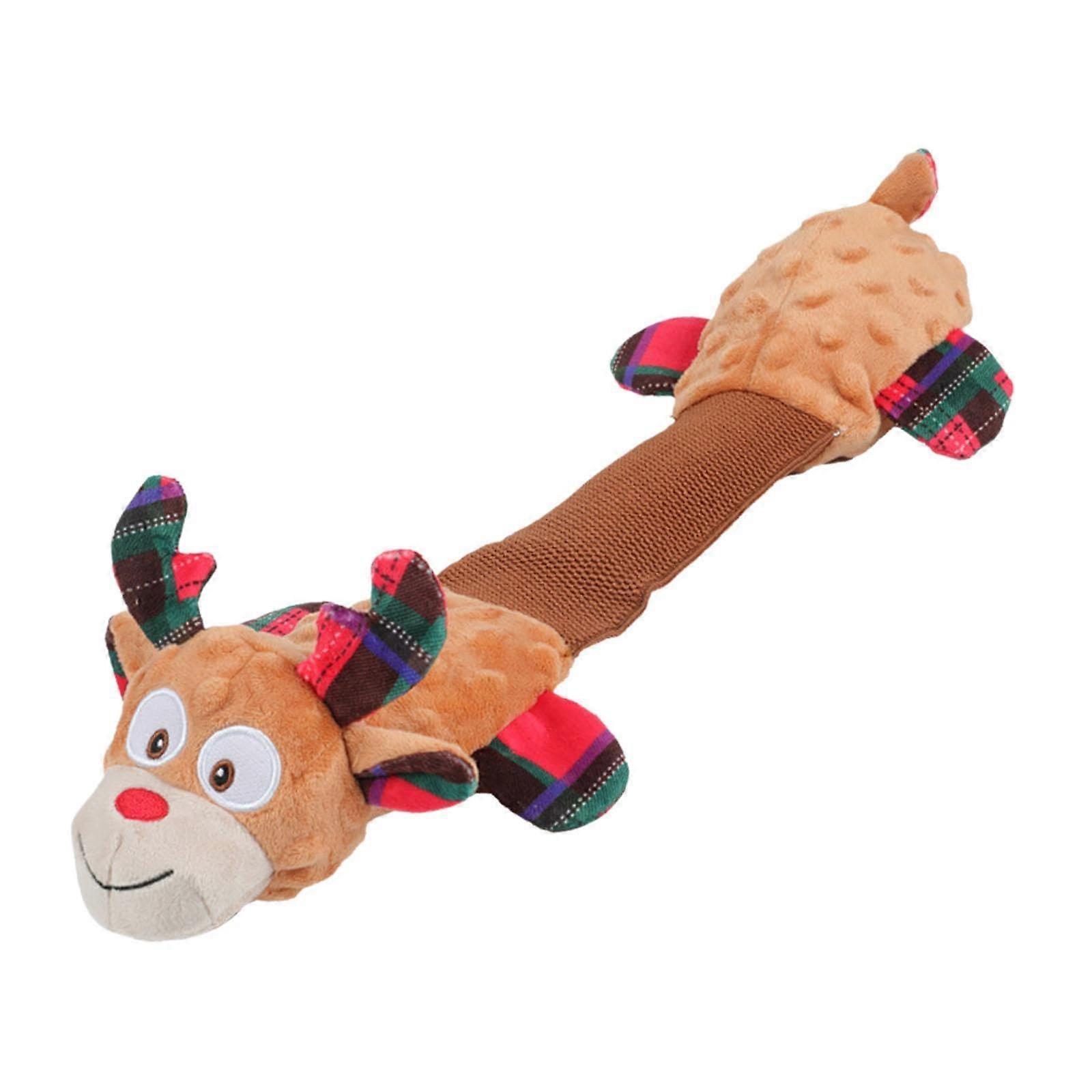 Plush Dog Squeaky Toy, Interactive Chew Toy for Dogs, Stretchable Pet Supply, Style B for Christmas