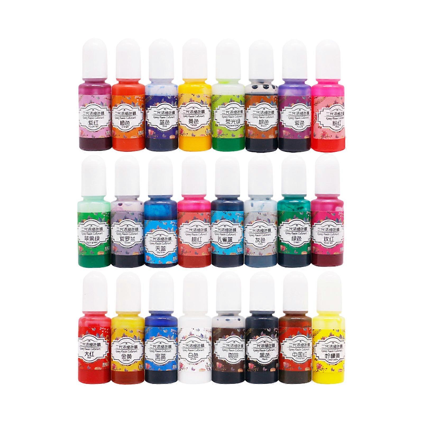 24 Piece Epoxy Resin Pigment Collection Resin Color Dye Set for Crafting Multiple Color for Personalizing Art and Gift Multicolor