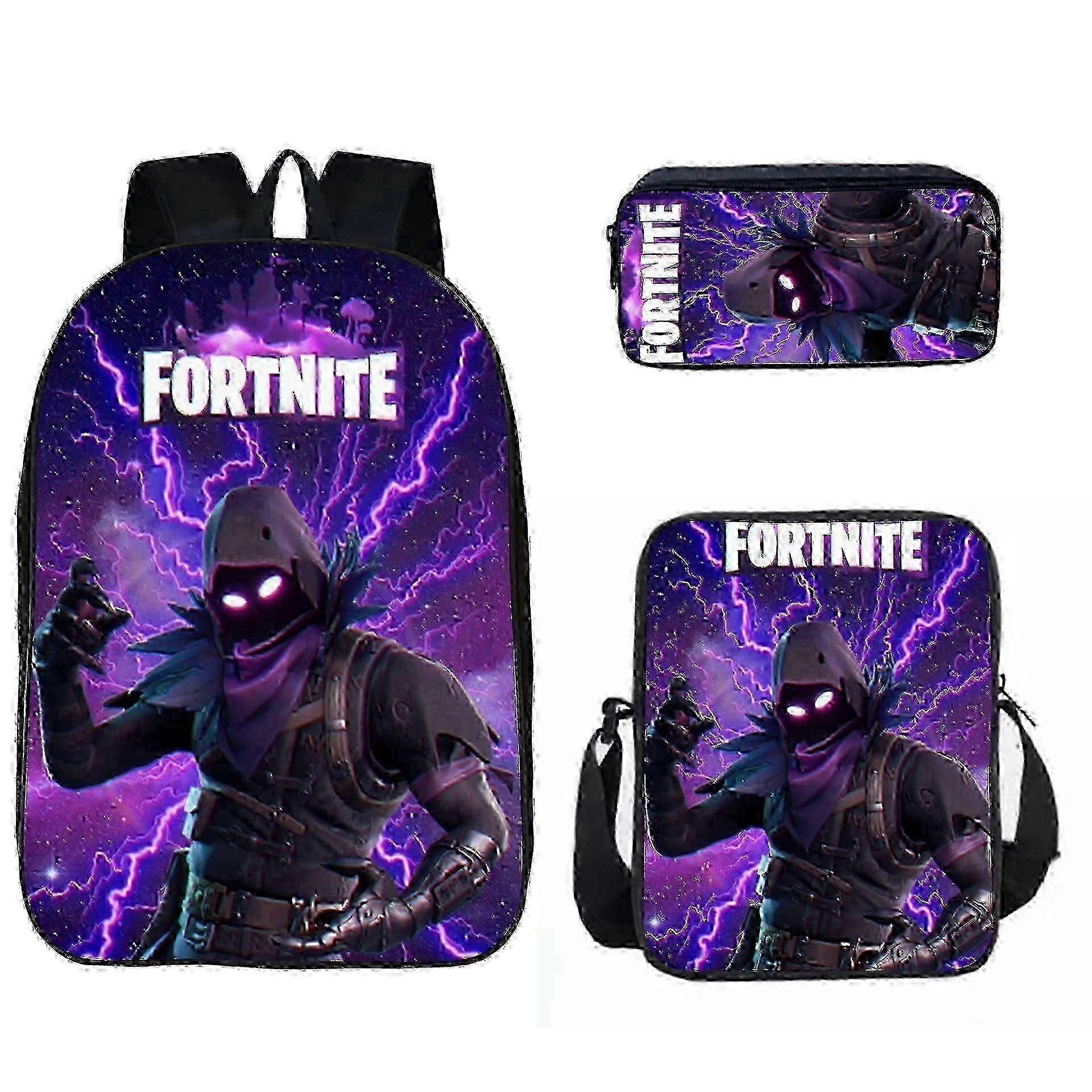 2025 Fortnite תיק בית ספר לסטודנטים Fortnite תיק גב שלושה חלקים תיק אוכל קלמר תרמיל -CAN