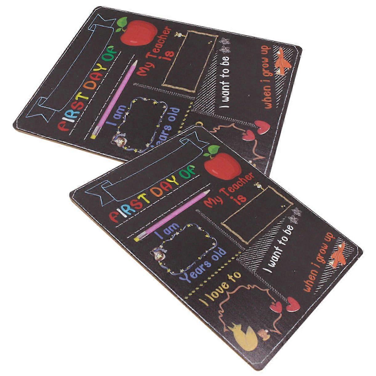 Double-Sided Chalkboard Memo Board 2-Pack, First Day Of School, Wear-Resistant DIY Photo Prop, Home And Classroom Decor