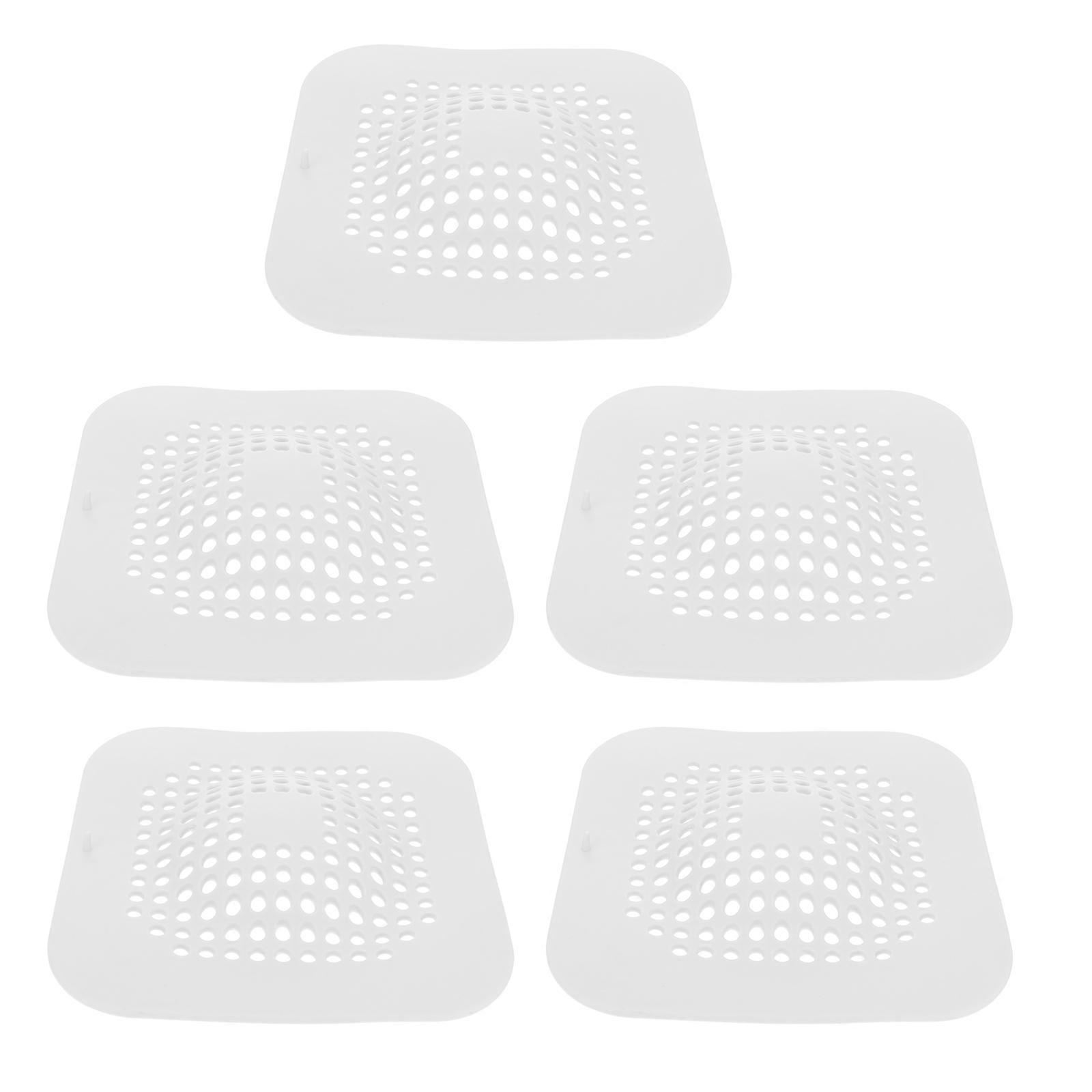 5pcs Clogging Sink Strainers with Suction Cups, Durable White Kitchen Sink Filters for Hair and Food, Easy to Clean and Install