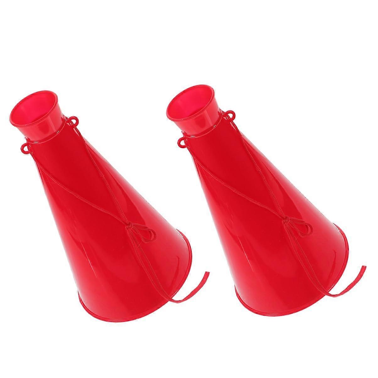 2pcs Portable Megaphones for Kids Cheer Horns Bright Colorful Cones Perfect for Parties and Soccer Events