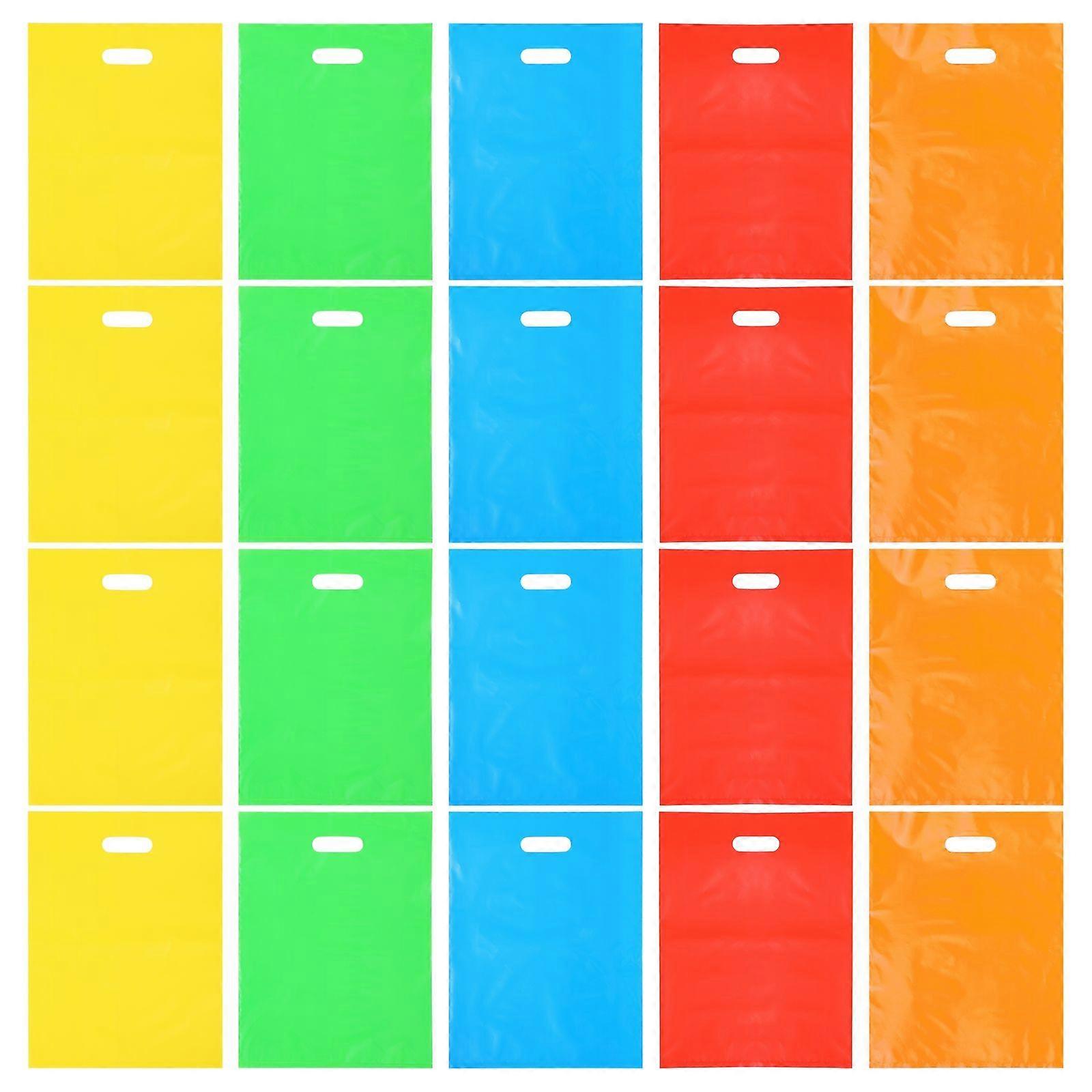 Shopping Bags Plastic Merchandise Bags Storage Travel Assorted Color Foldable 100Set