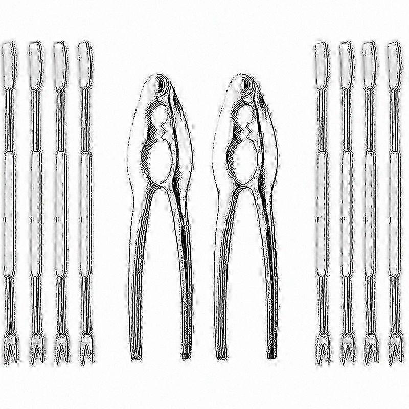 10-Piece Seafood Prep Tool Kit with Nut Crackers and Openers for Easy Shellfish Handling