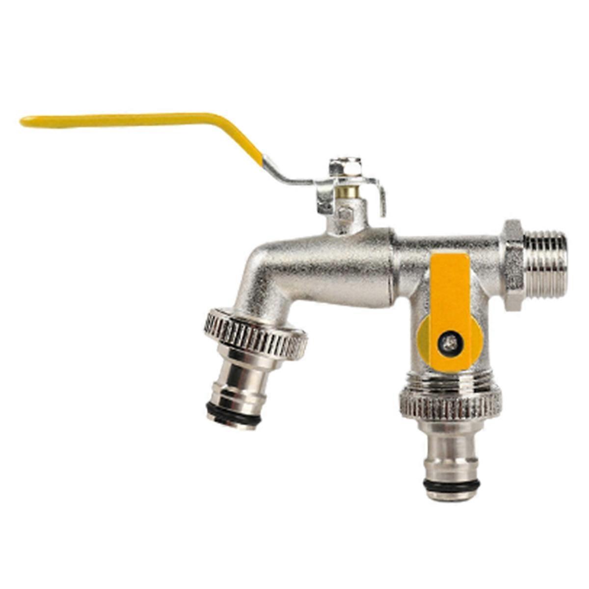 Alloy Garden Faucet Dual Control Water Discharge Replacement Adapter Double Nipple Faucet with Handl