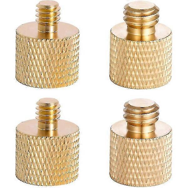 Tripod Thread Reducer Screw, Microphone Stand Adapter, Microphone Screwed Adapter for Camera Monitor to Microphone Stand (4 Pcs, Gold)