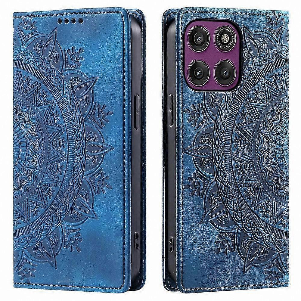Leather Magnetic Flip Case with Pattern Design for Motorola Edge 60 Pro 5G Smartphone Protector Cover
