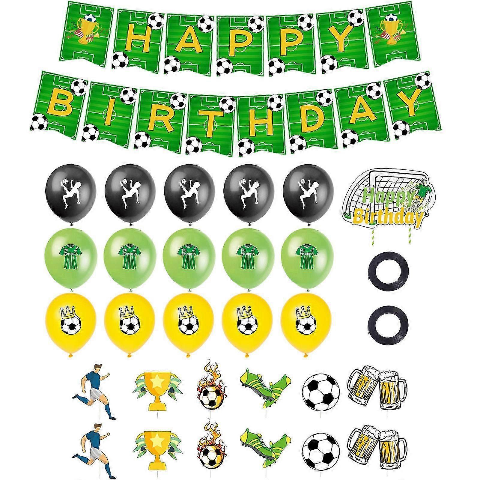 31-Piece Soccer Themed Birthday Kit with Balloons and Banner