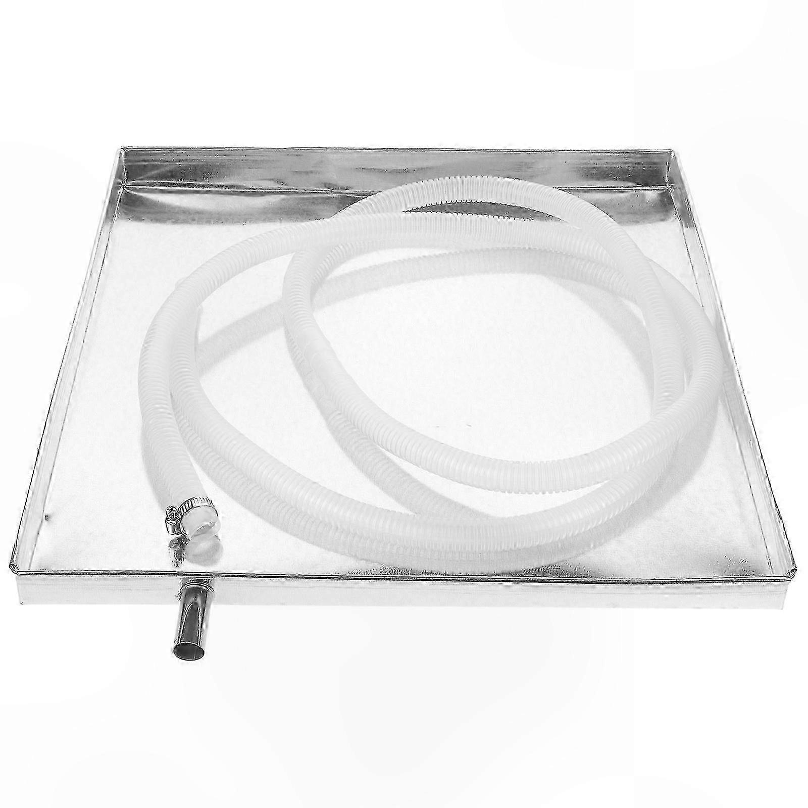 Universal AC External Unit Drip Tray with Water Outlet Pipe, Leak-Proof Design for Air Conditioner Condensate Management