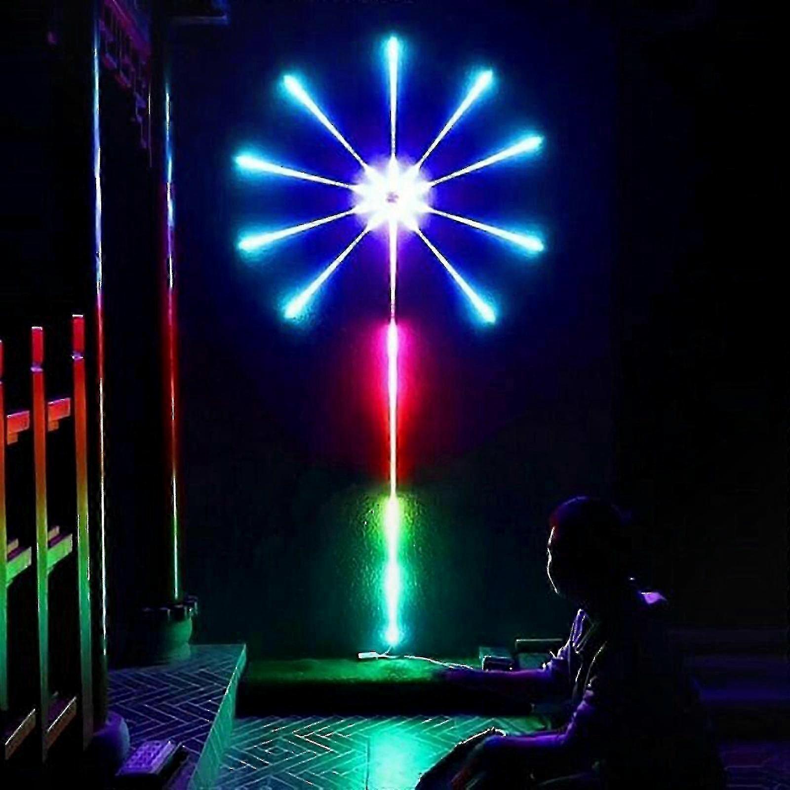 LED Firework String Lights, 30 LED Bulbs, 11 Sections x 0.5m, Floor Arc Lamp for Indoor Decorative Lighting