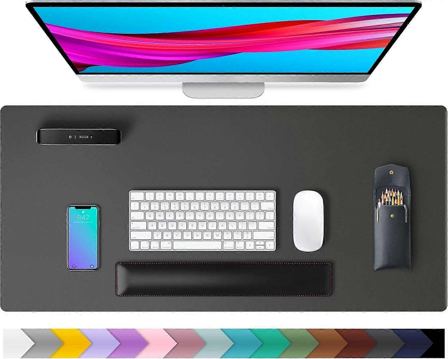 Desk pad, PU leather desk mat, mouse pad, non-slip