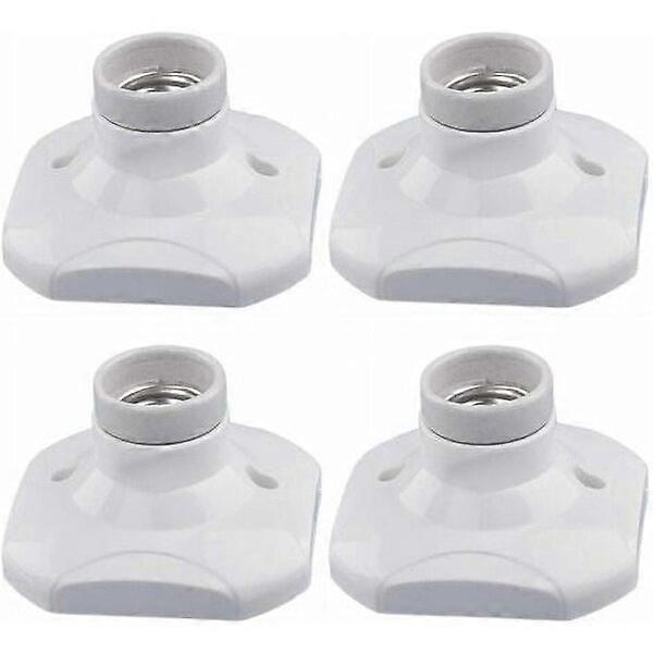 White E27 sockets, 4 packs, high-temperature plastic housing