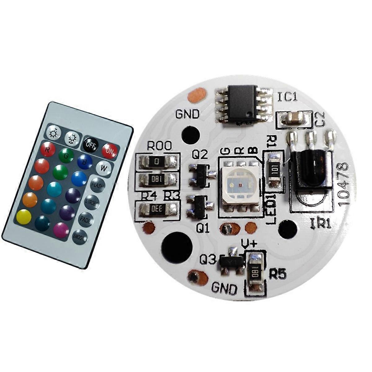 5V Low Voltage LED Lights Plate Color RGB Lamp Board 3W Colorful Gradient Source IR 24-Key Wireless Remote Switch
