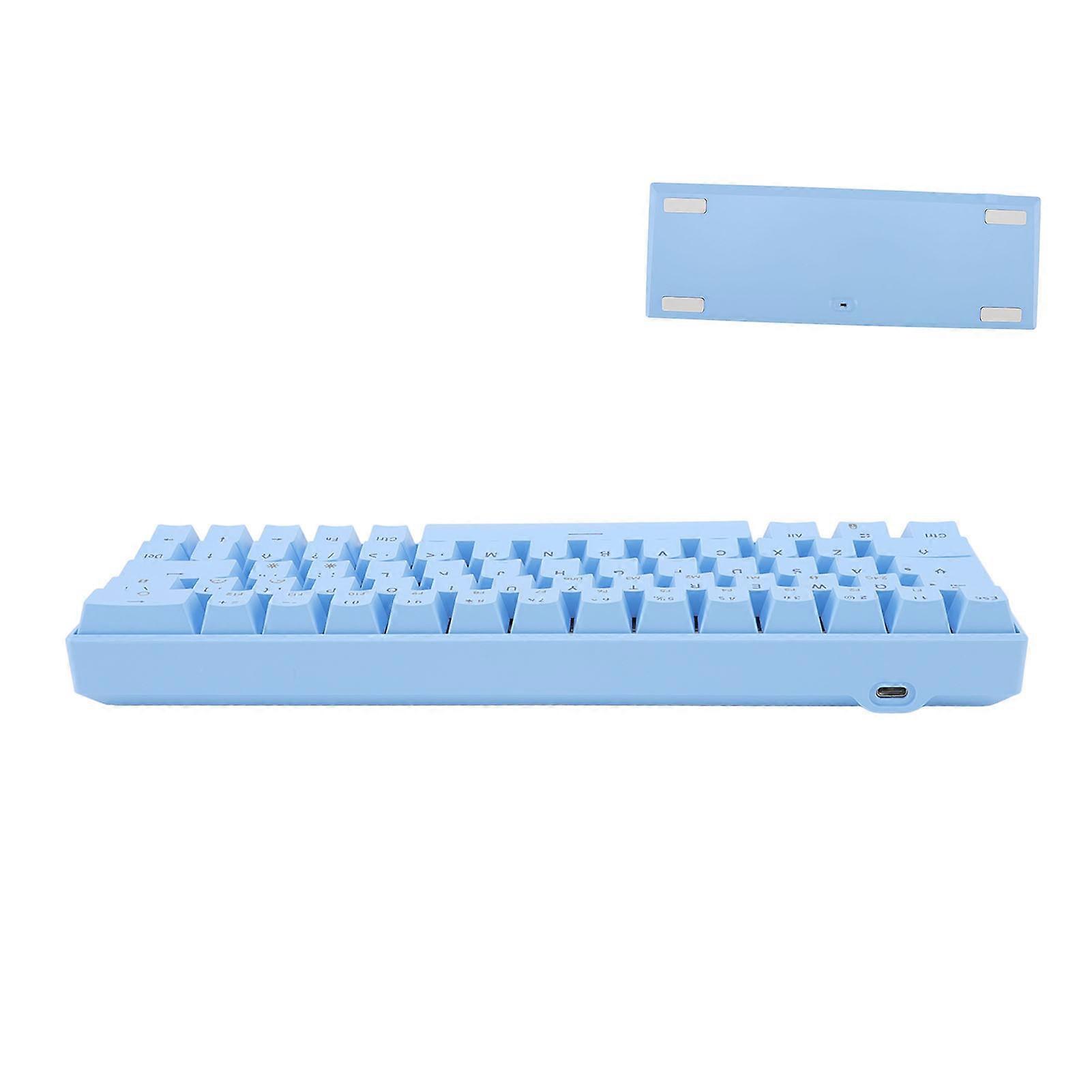 Mechanical Keyboard 64-Key Blue Switch White Light 1800mAh Battery