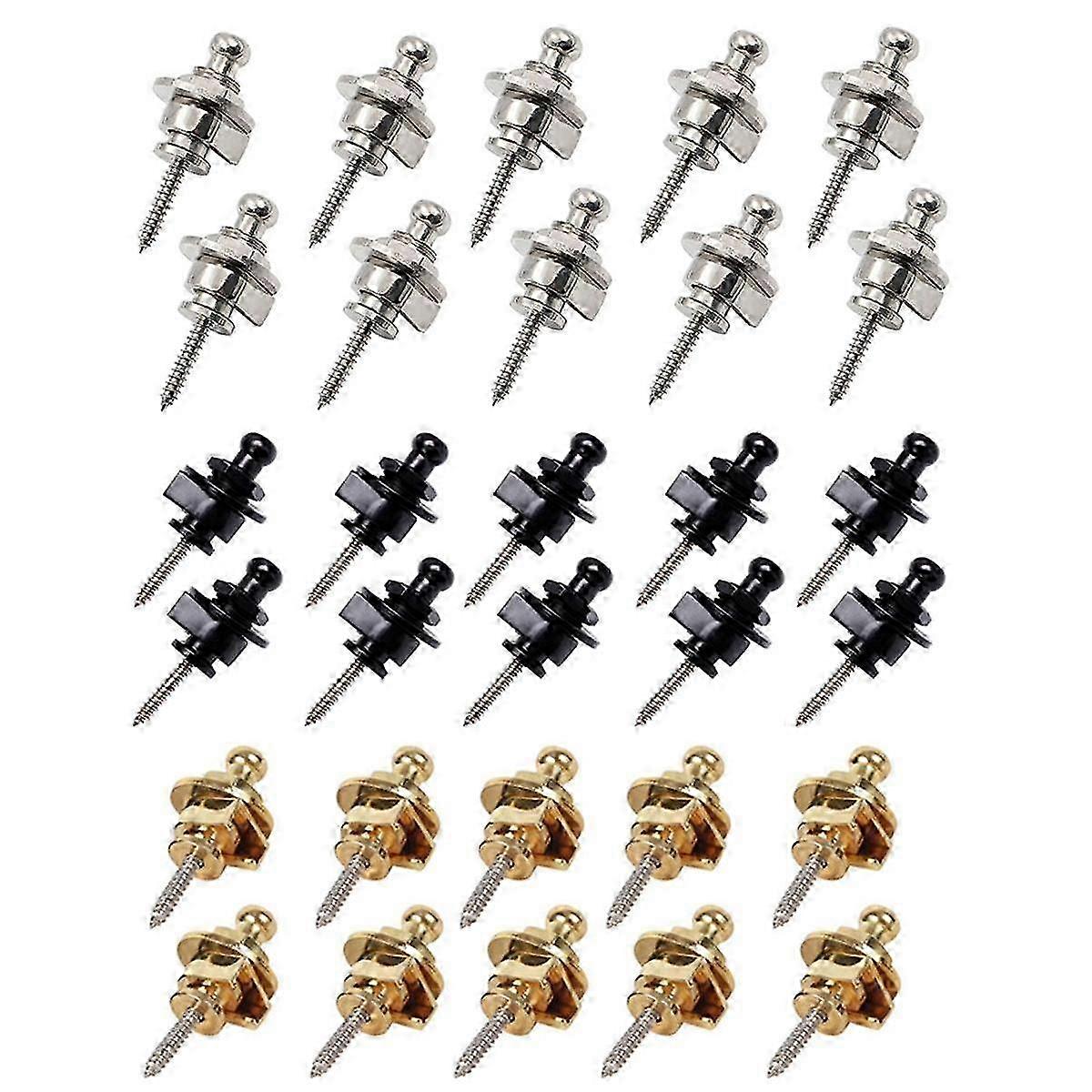 Guitar Strap Lock Buttons - 30 Pack Quick Release Buttons for Guitar Straps