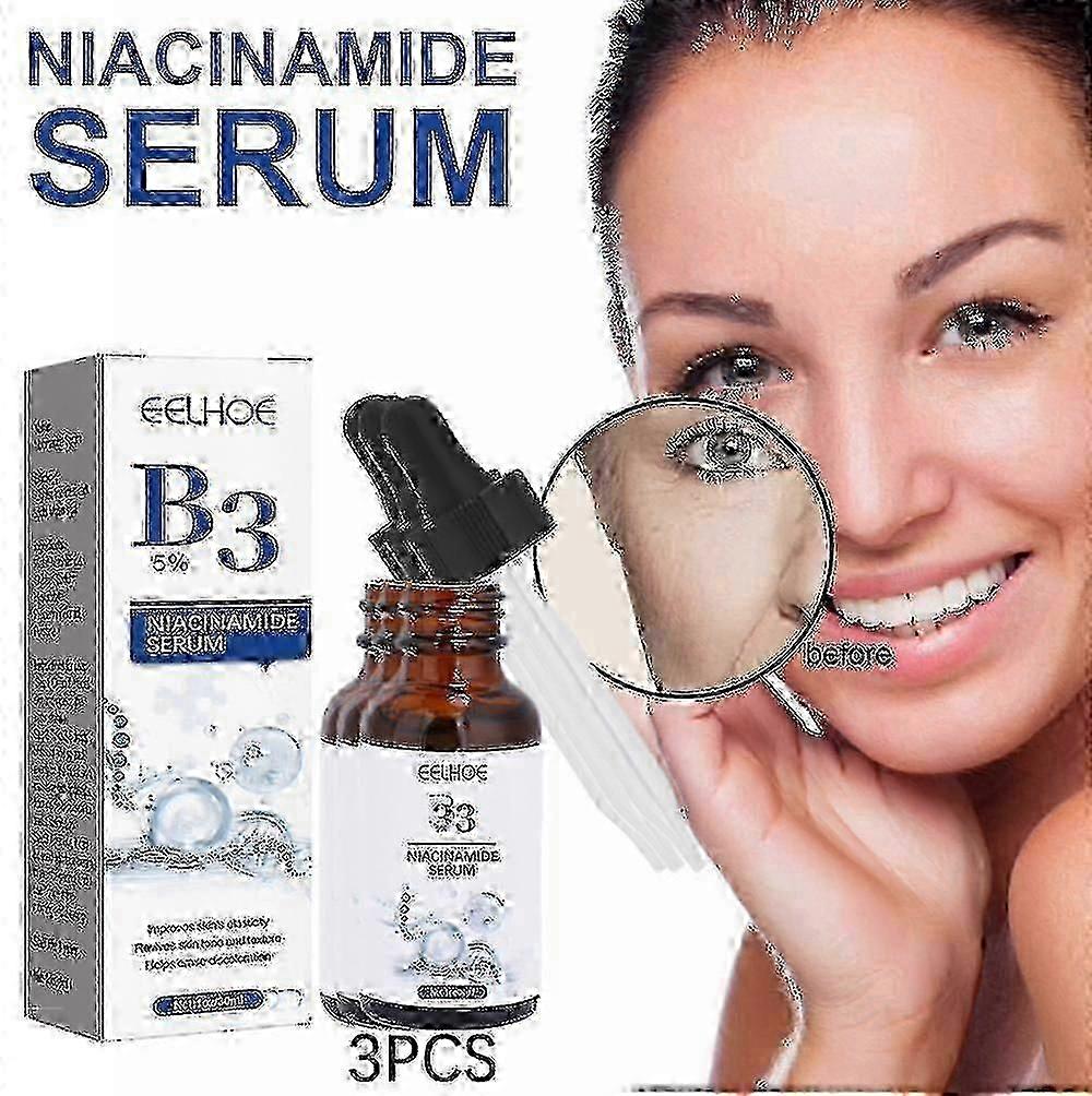 1 قطعة Eelhoe B3 Niacinamide Brightening Essence تفتيح البقع الداكنة ، مضاد للتجاعيد ، تبييض ، ترطيب وتجديد شباب البشرة