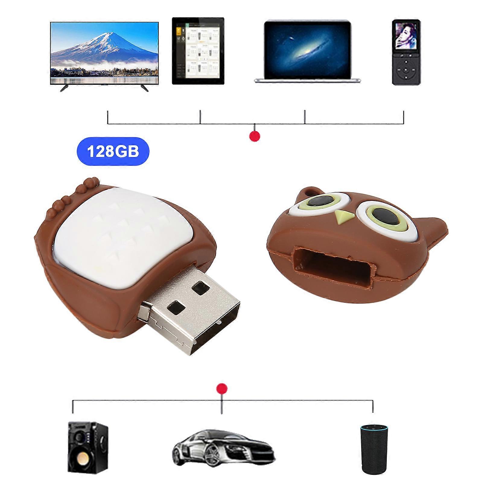 128GB Cartoon Coffee USB Flash Drive Portable Data Storage Stick