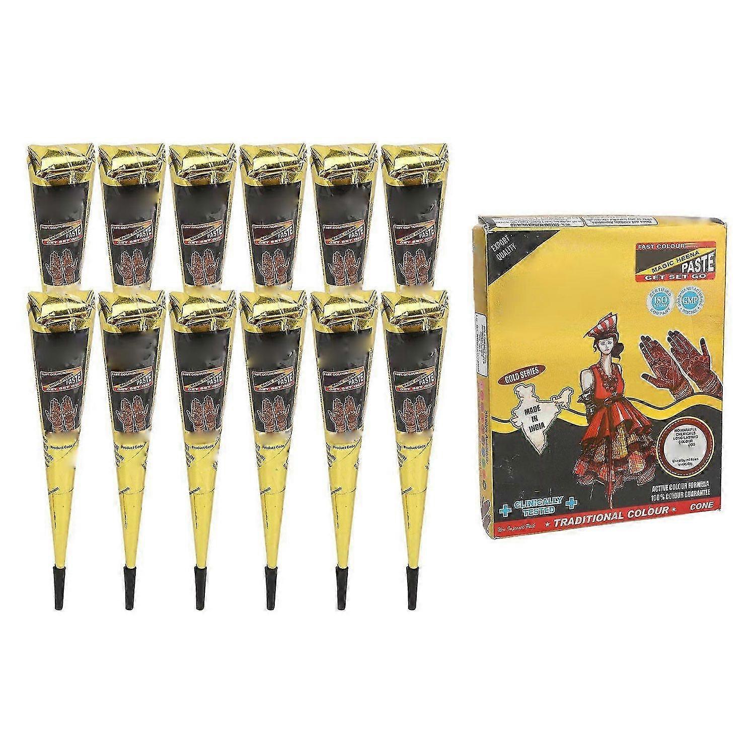 2025 Latest Model 12pcs Temporary Tattoo Paste Quick Coloring Long Lasting Tat...